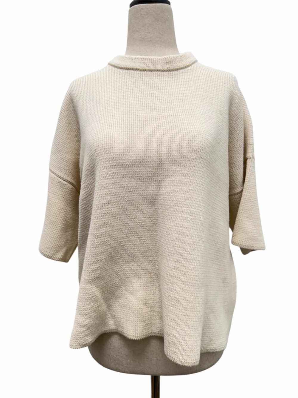 Babaa Jumper no35 Short Sleeve Spanish Cotton Natural Sweater Size One Size